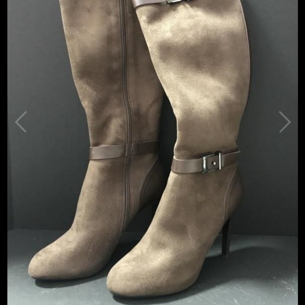 Charles & Keith Walnut Brown Heeled Boots